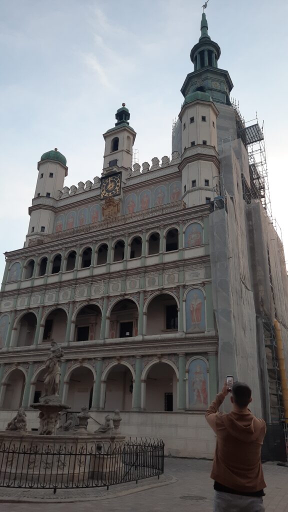 Poznan old town hall with the ratusz renaissance clock tower
